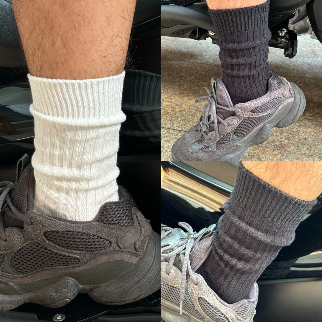 YUPPIESOX【3双装】粗针织工艺刺绣蝴蝶中筒棉袜百搭潮流ins棉袜