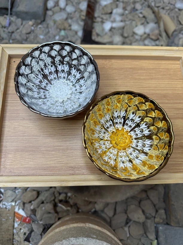 高端瓷器 金莲花➕银莲花 主人杯