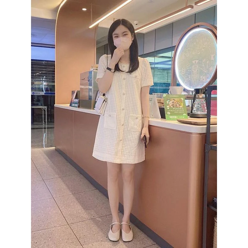 夏季女新款法式高级感小香风气质白色连衣裙子高端轻奢轻熟风