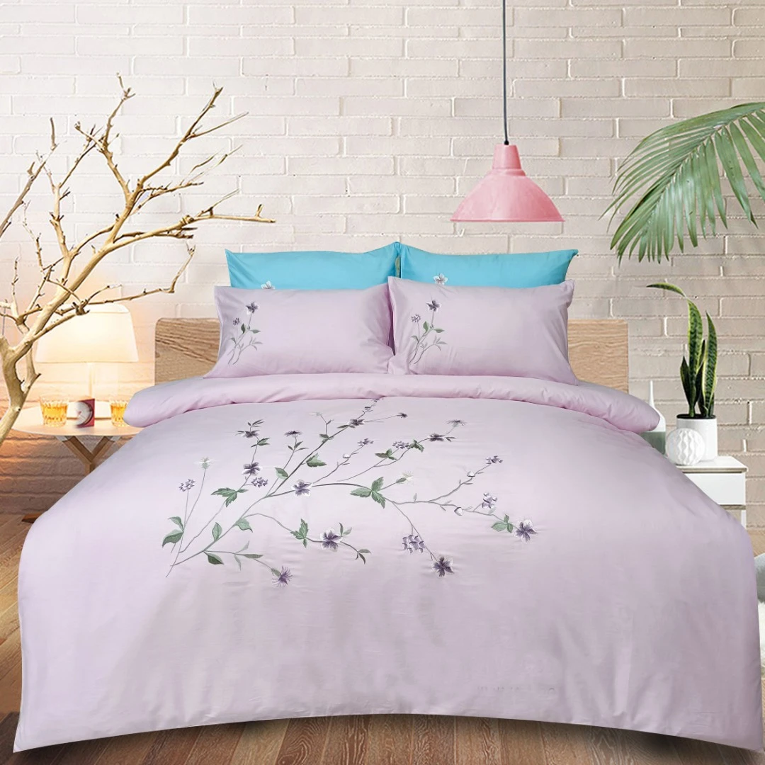 清新田园棉斜纹绣花四件套