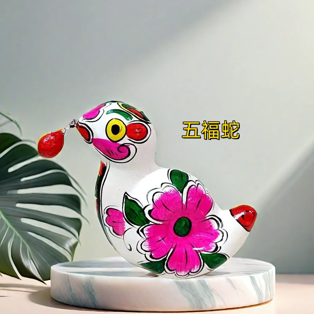 【正品】陕西凤翔十二生肖彩绘泥塑客厅卧室书房摆件