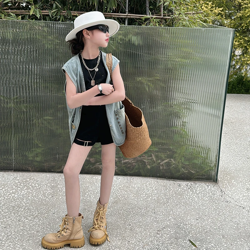 【酷哒仔】女童韩版牛仔短裤2024夏季新款儿童时尚百搭外穿夏装裤子
