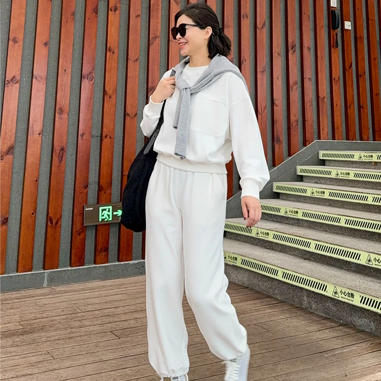 ZZ·DANGDANG【永恒经典】休闲宽松圆领长绒棉卫衣卫裤套装11024049