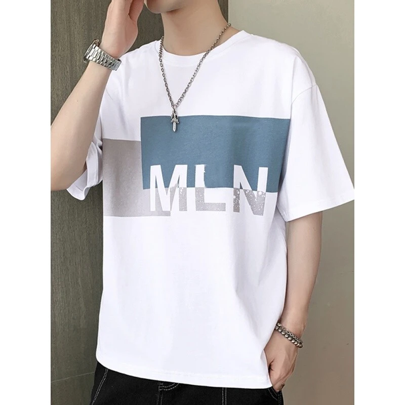 男士短袖夏季印花休闲时尚百搭商务潮流港风桑蚕丝水洗通用简约