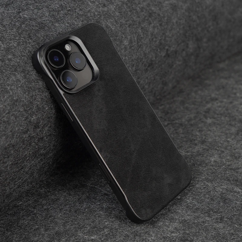 适用15/16promax系列超薄无边框法兰绒防指纹手机壳苹果15/16puls