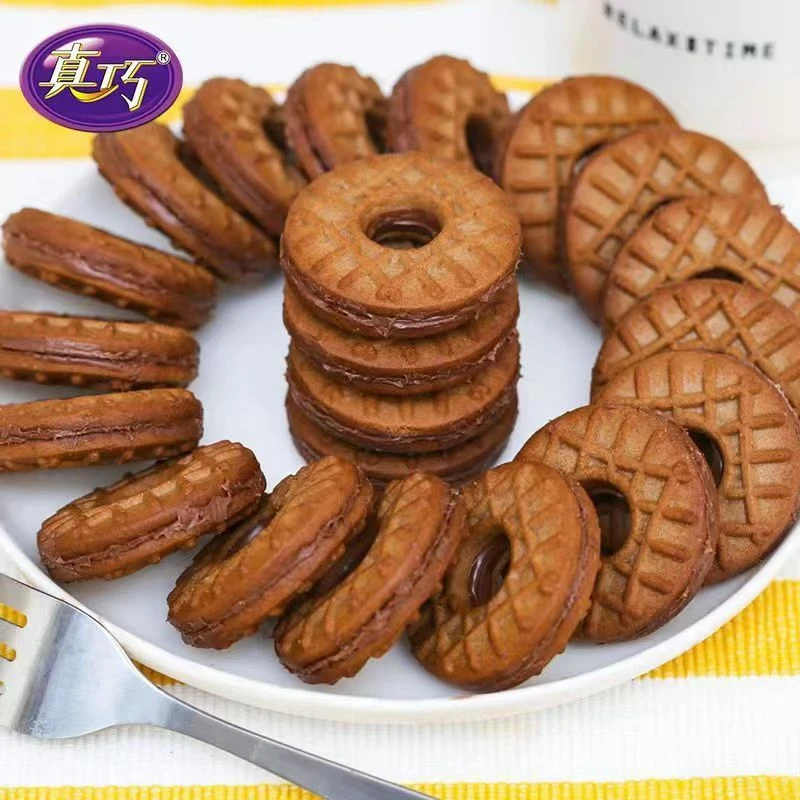 真巧酱芯曲奇饼干400g草莓巧克力味早餐好吃美味可选休闲零食散装