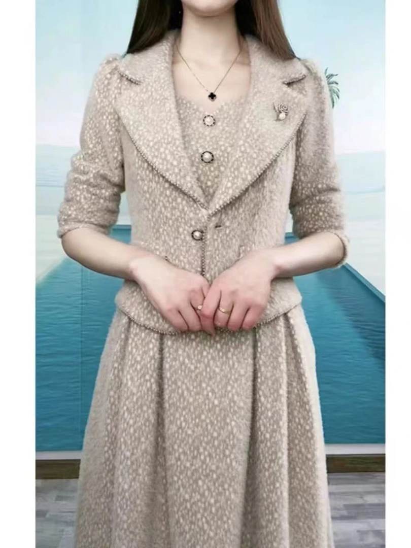 A0164时时尚水貂绒连衣裙