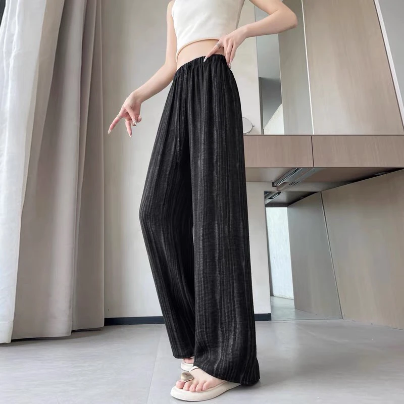 D003松紧腰直筒裤直筒裤