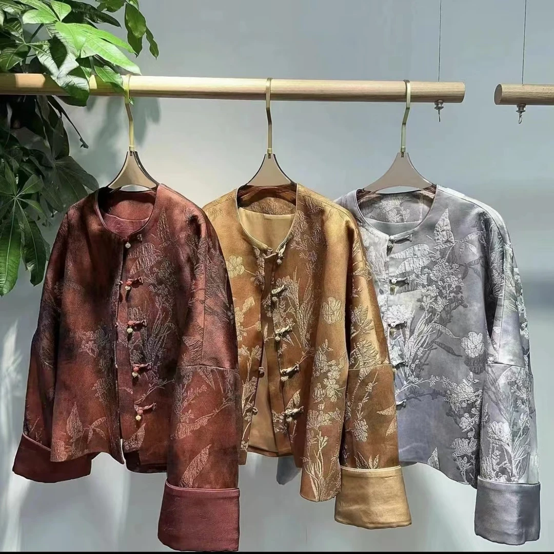 落日余晖·外套-高定冠乐绉纹理提花秋冬款外套