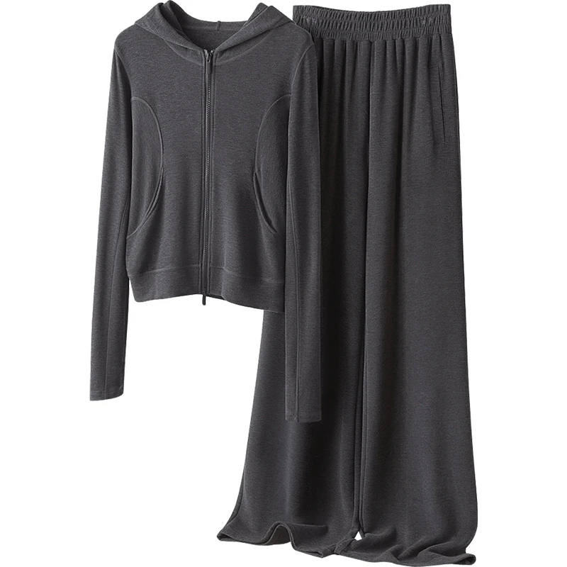 【纯色套装】丝柏舍简约高级外套搭休闲裤套装出游服装女S43B6816N