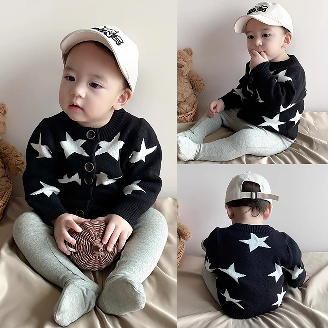 男女宝秋冬针织开衫2025新款韩版婴幼儿外出毛衣星星上衣婴儿外套