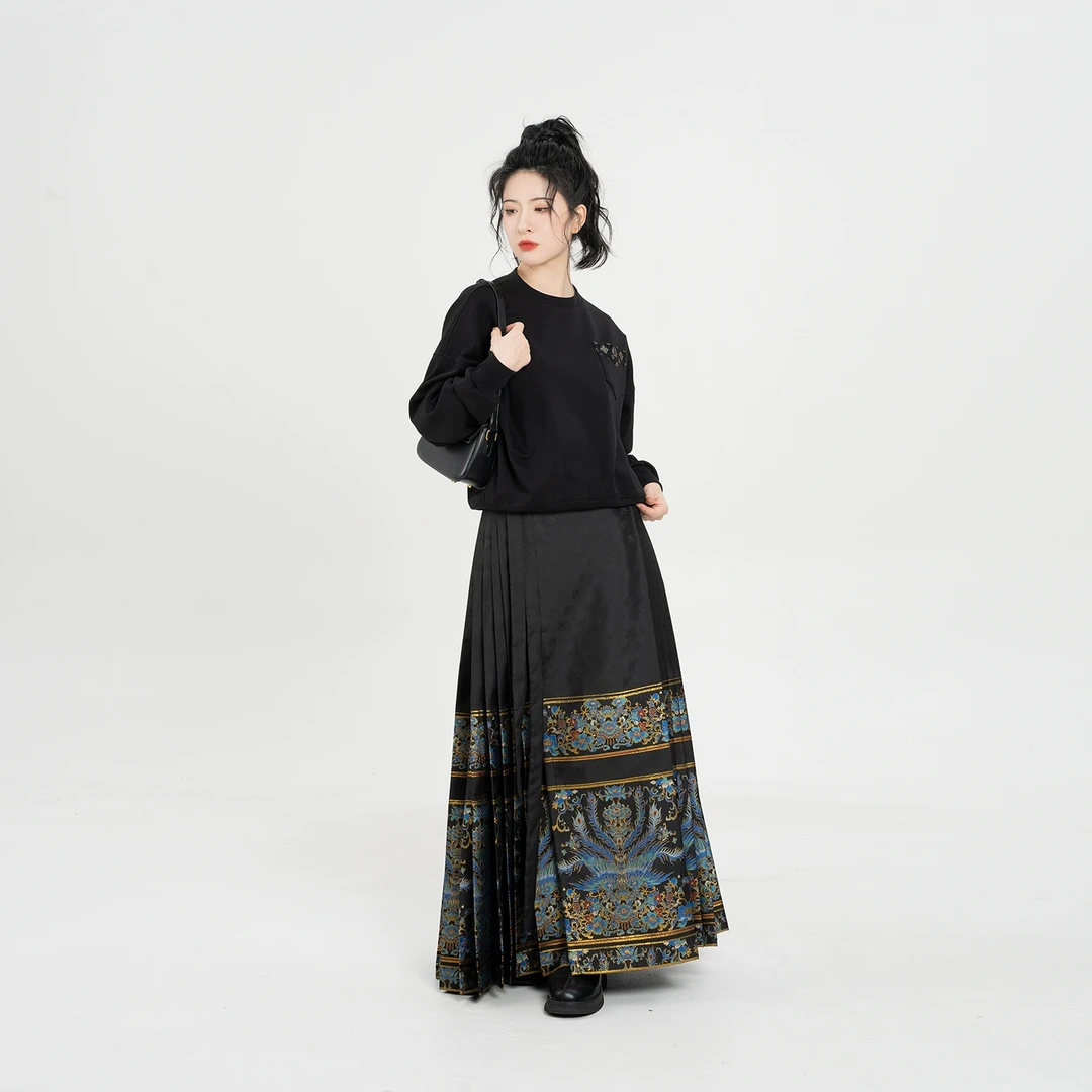 织造司[好事成兔]轻中式国风开衫连帽卫衣女设计感小众直筒卫裤子