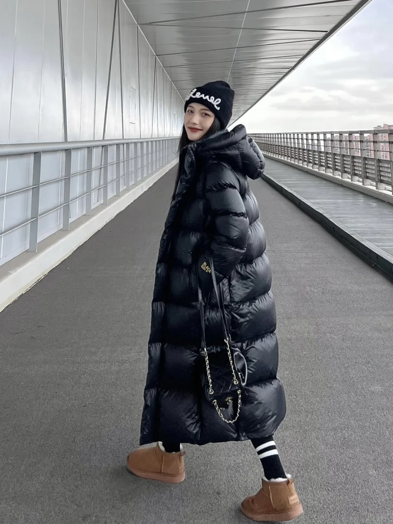 雪中飞黑金羽绒服男女情侣冬季2023年新款中长款过膝极寒超厚高品