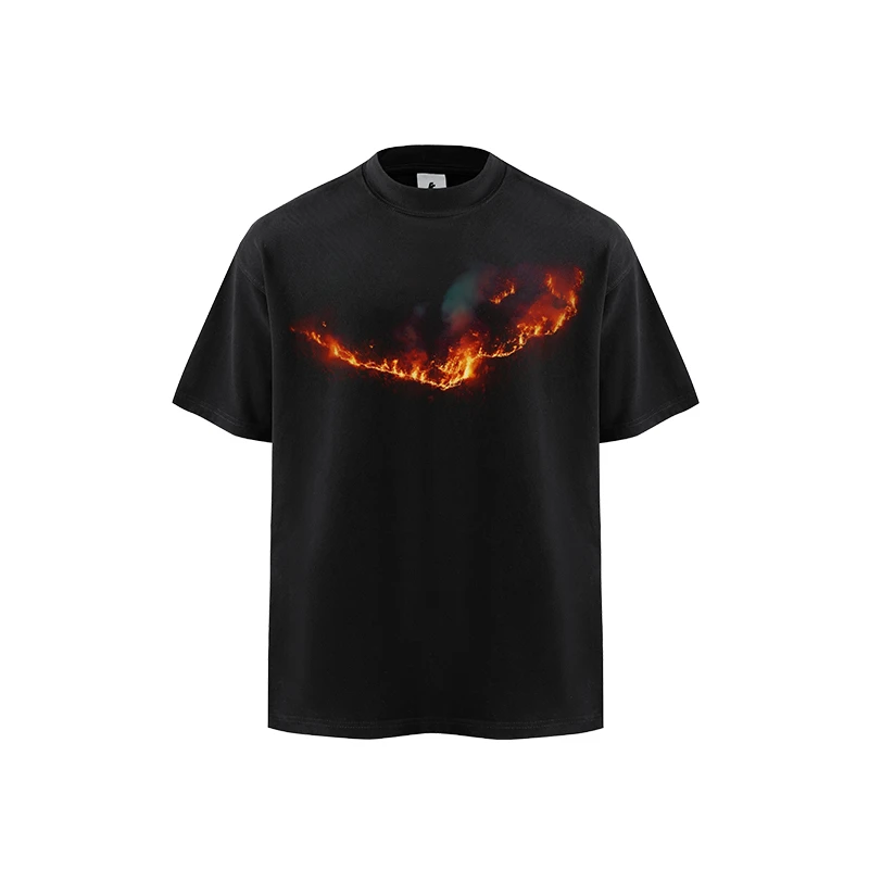 Forfearthat【山火】原创短袖T恤男美式高街复古街头上衣宽松半袖