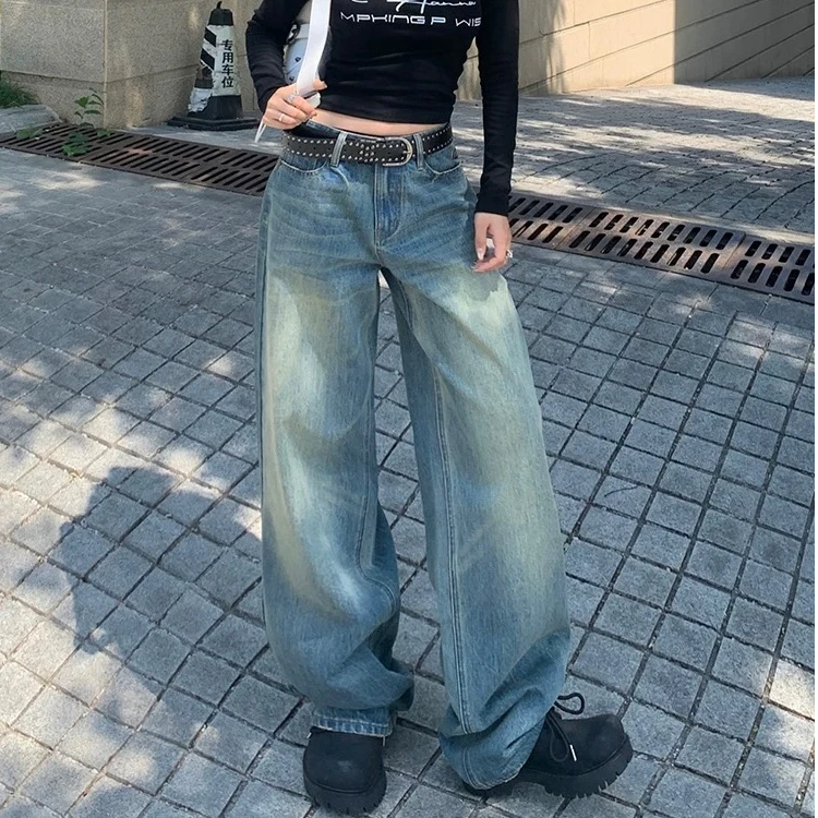 【孤品】【默认瑕疵】非图片款瘦版阔腿裤显瘦复古长裤微辣