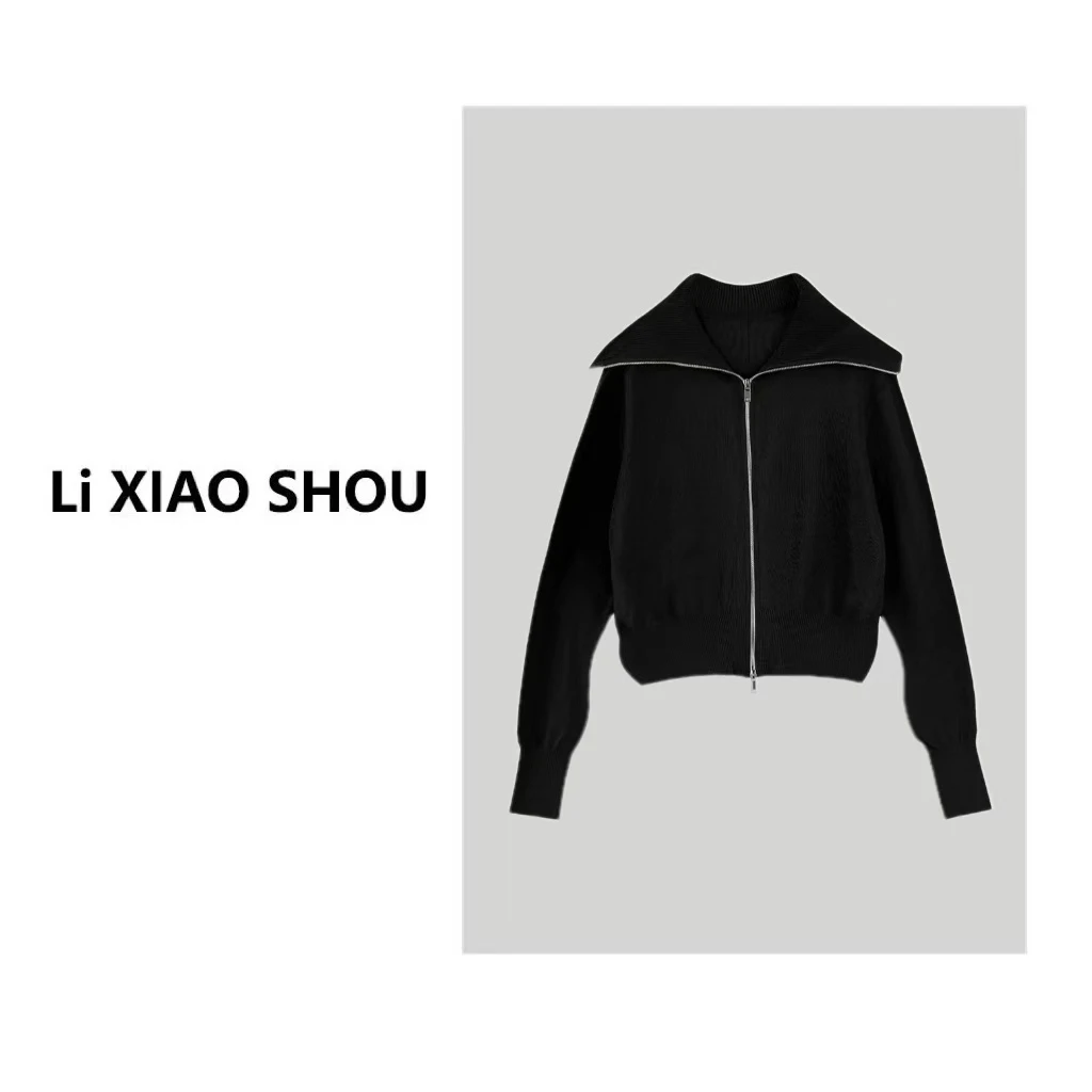 李小瘦大码女装【惬意时光】精致休闲简约百搭气质毛衣外套女0004D