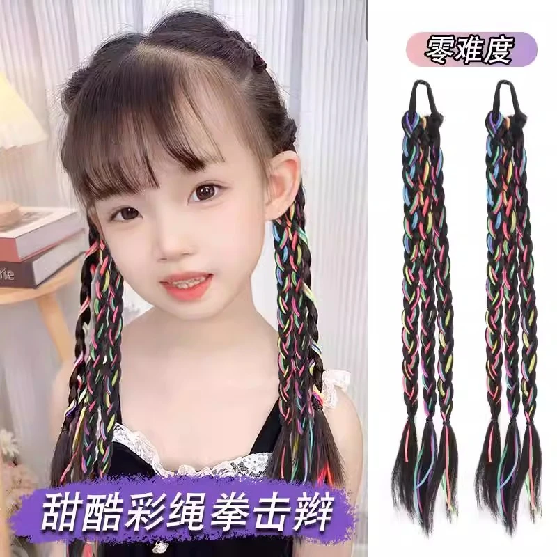 甜美头饰手工彩带编发绳夏季头绳脏辫发饰女儿童编发彩绳脏脏辫子