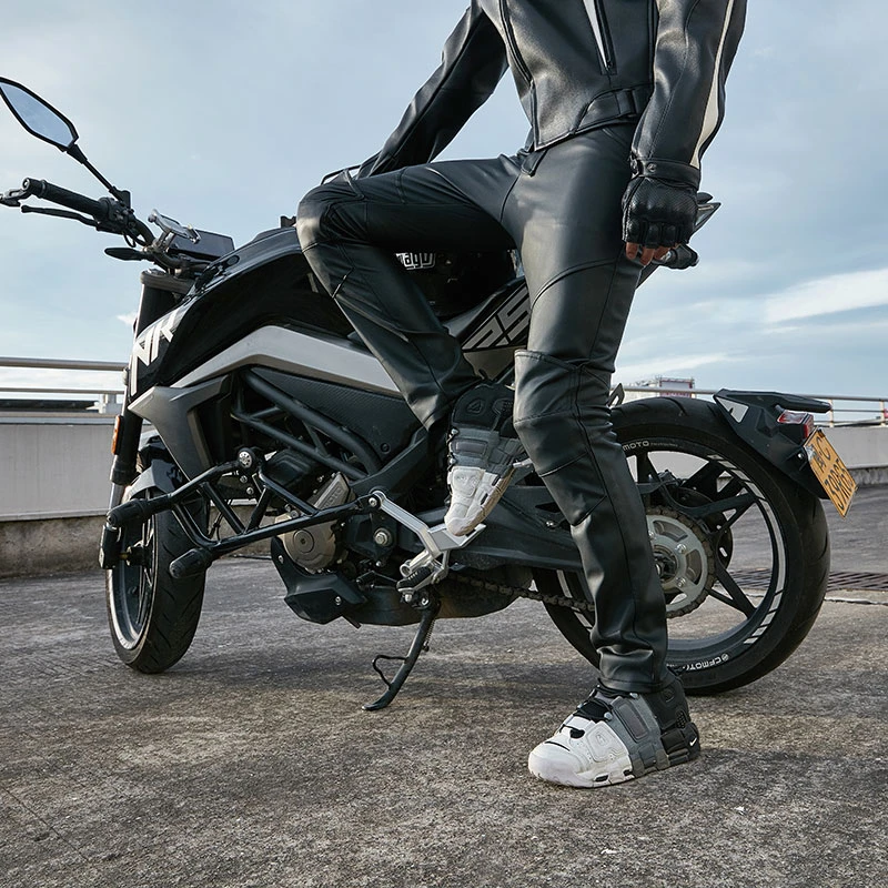 世林机车赛车男士皮裤护膝护跨防摔裤越野摩托车骑行弹力裤定制版