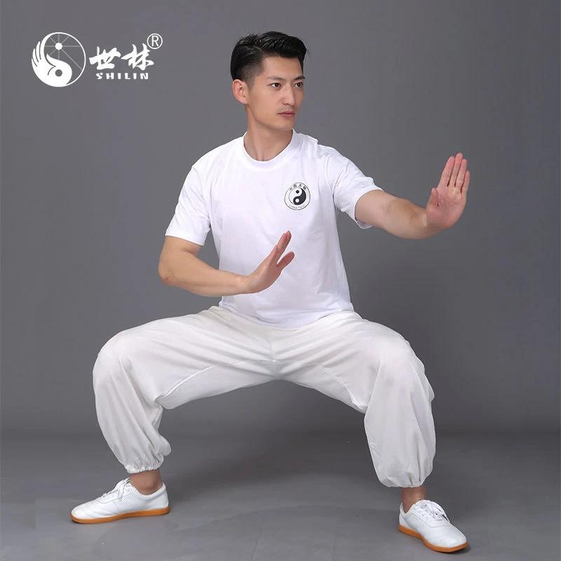 世林2024夏季短袖太极服男武术女练功服 T恤文化衫风太极晨练休闲
