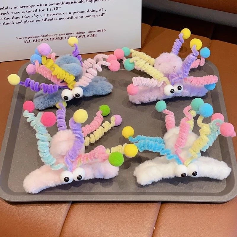 小怪兽抓夹丑丑怪抓夹秋冬新款甜美少女心鲨鱼夹子大眼丑娃娃发卡