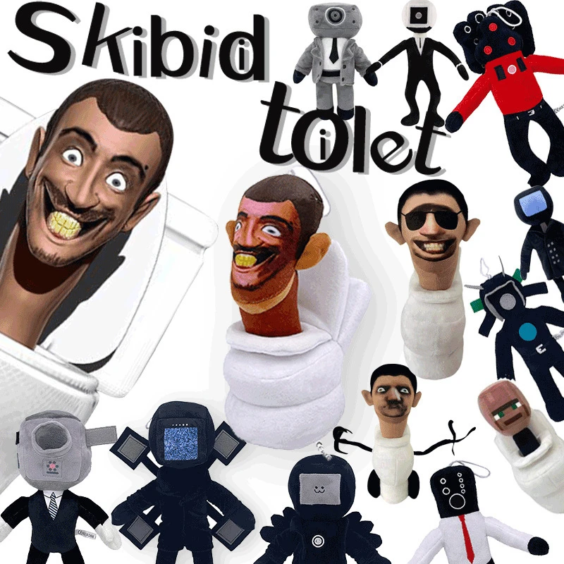 马桶人VS监控人毛绒玩具skibidi toilet plush毛绒玩具公仔玩具