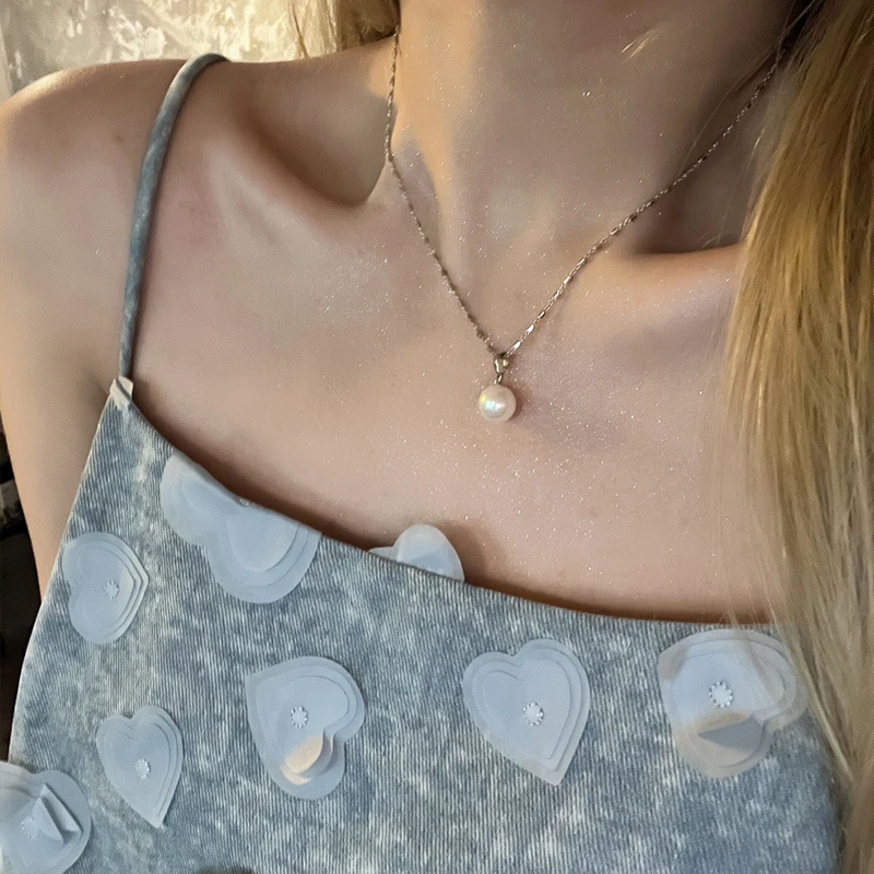 oushipei/欧诗佩 铜合金仿珍珠项链 气质轻奢单颗珍珠吊坠项链女