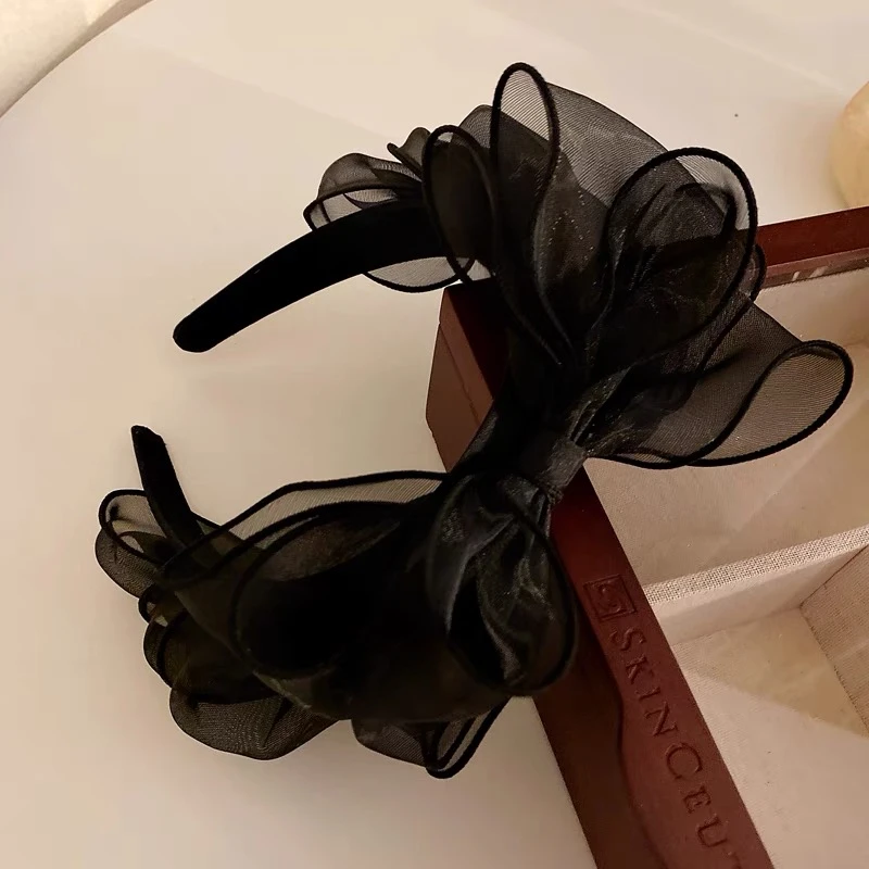 oushipei/欧诗佩 铜合金布艺发饰 高颅顶蝴蝶结发箍网纱大蝴蝶结