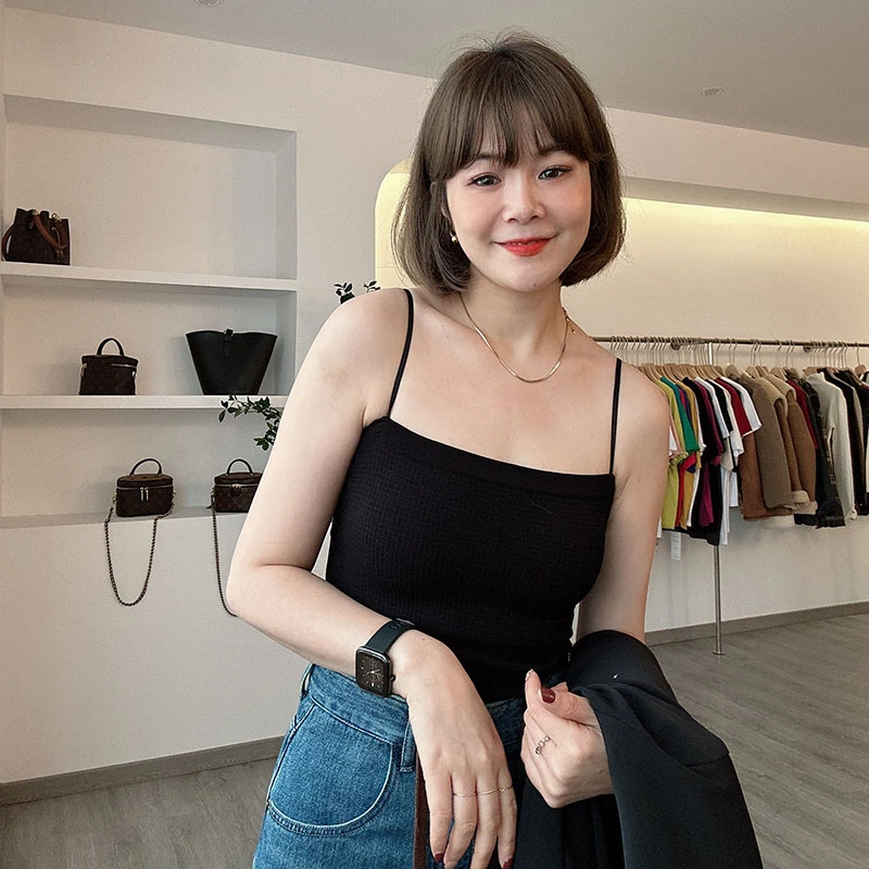 春秋内搭外穿修身吊带背心打底美背