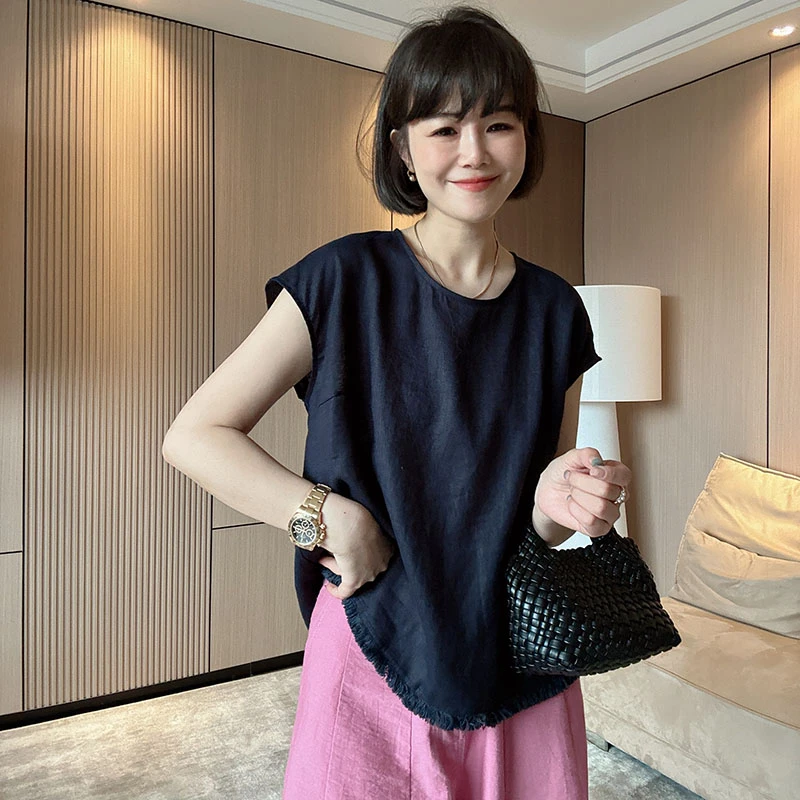 夏季宽松圆领时尚韩版飞飞袖无袖背心