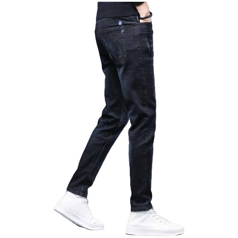 路约威格秋冬季新款休闲牛仔裤男士潮流修身大码弹力长裤子男裤