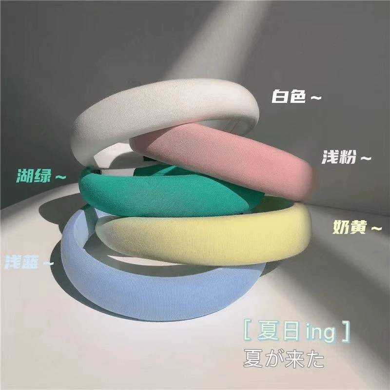 【3个装】马卡龙色海绵宽边糖果发箍女仙气森系夏天高颅顶百搭头箍