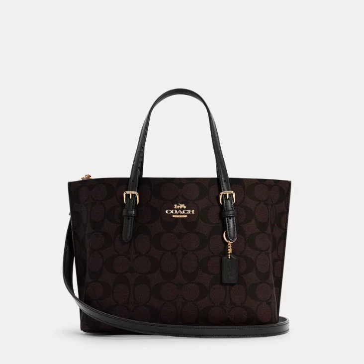 COACH/蔻驰Mollie Tote 25深棕色手提斜挎托特包 无包装 清仓微瑕