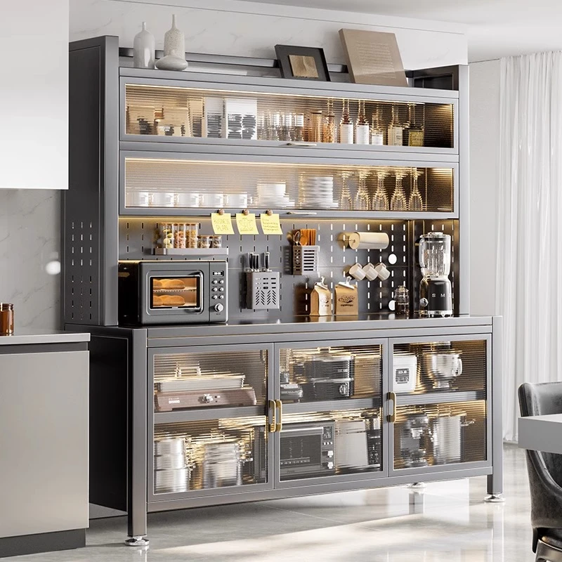 厨房置物架多功能落地多层餐边柜微波炉架子储物柜收纳柜碗柜橱柜