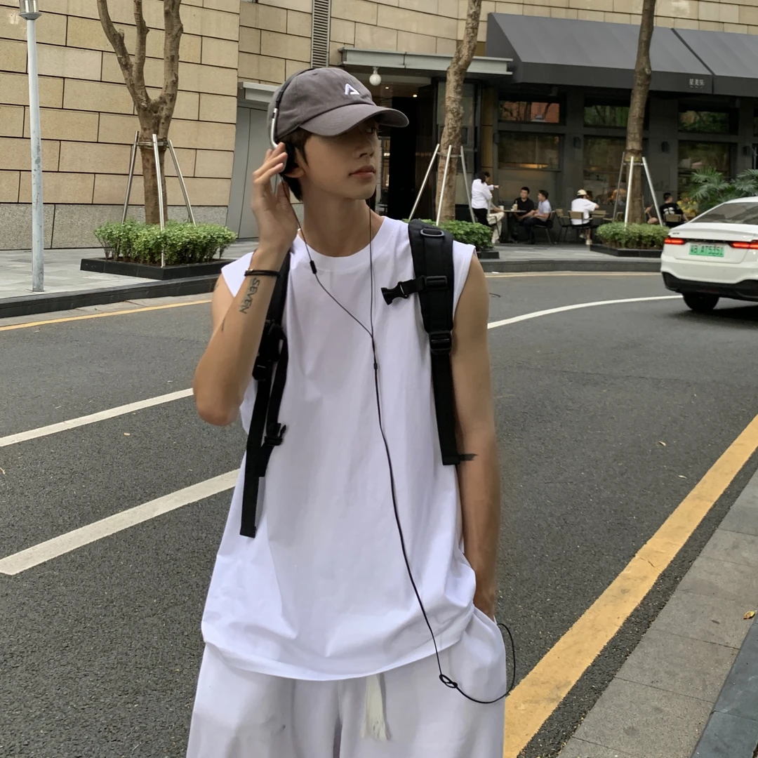 【小王家】外穿单穿都非常可-夏季宽松休闲无袖潮流ins简约运动背心