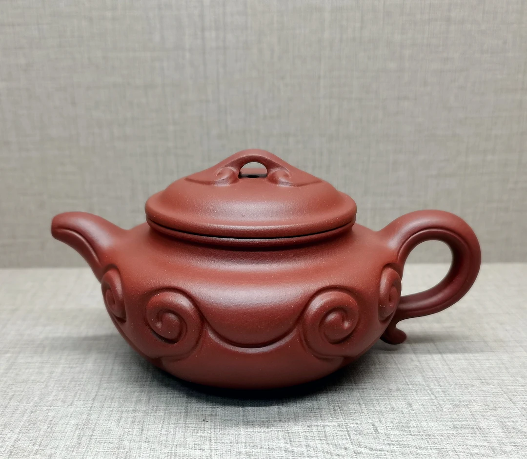 紫砂壶 本山原矿红皮龙精工半手 如意仿古190cc茶具