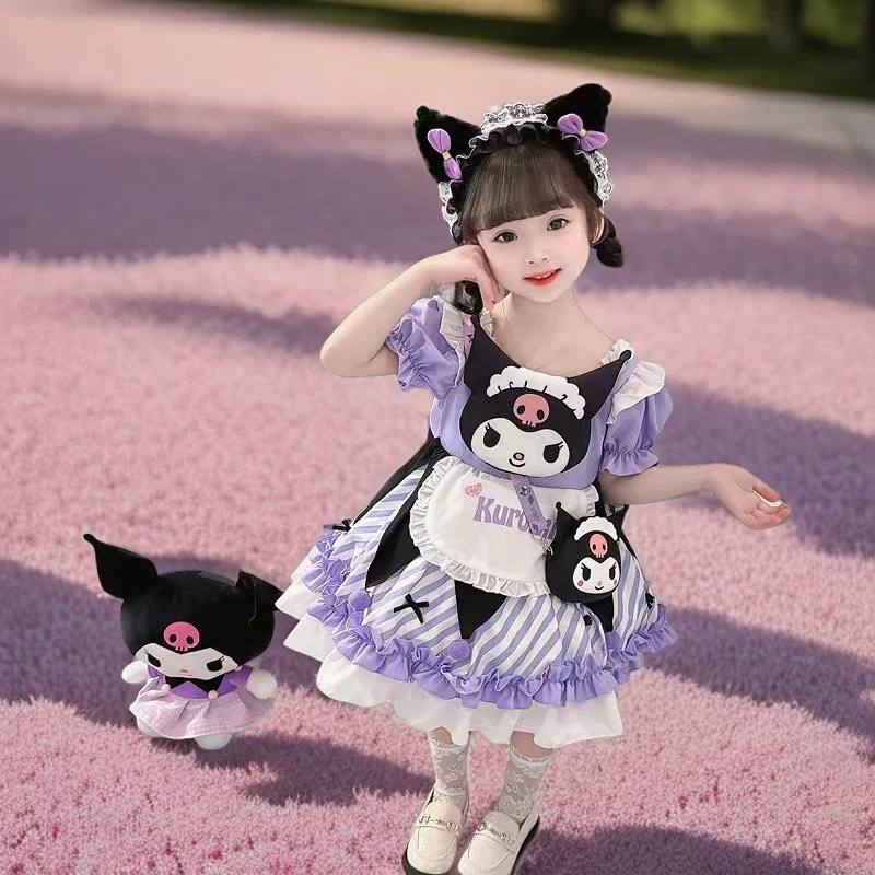 洛丽塔女童公主裙2024夏季新款库洛米连衣裙女宝宝短袖洋气蓬蓬裙