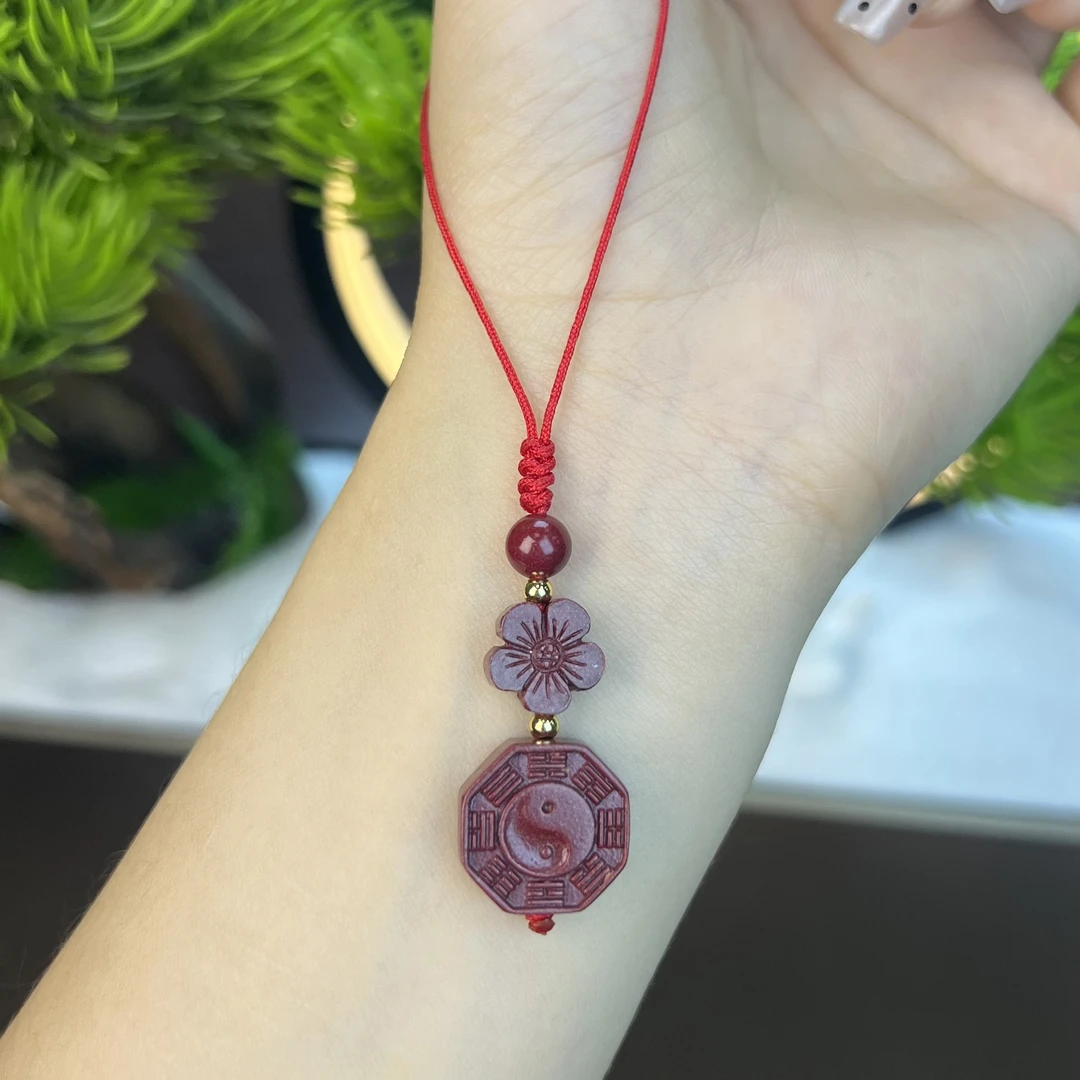 含辰砂工艺品朱砂手机挂紫金砂吉祥如意吊坠挂件饰 一物一图