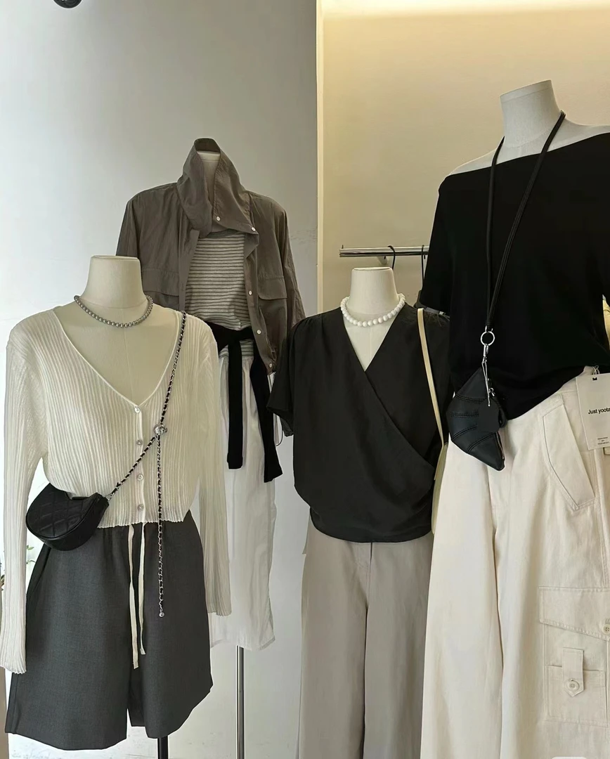 （800~899）三小女装 时尚 洋气 百搭 简约 针织 衬衣 打底 西裤