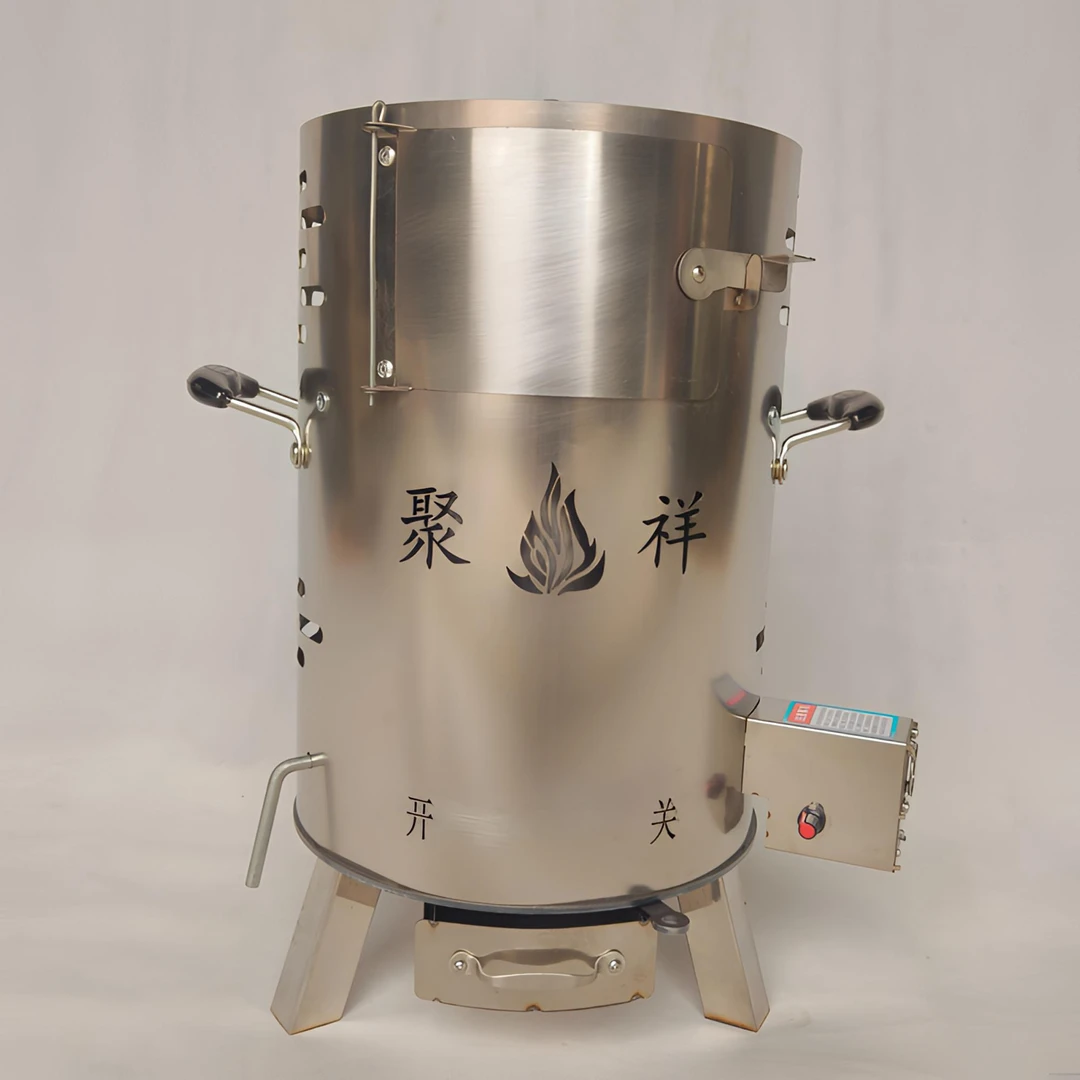 聚祥不锈钢无烟气化猛火炉户外取暖柴煤两用农村柴火灶