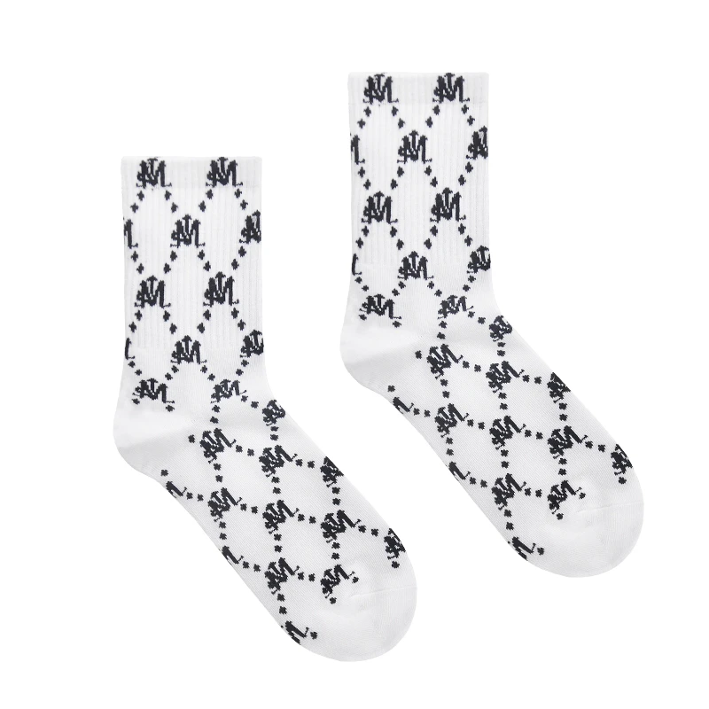 （积分兑换）ins夏季袜子白色潮袜jk一双颜色随机中筒女袜黑白棉袜