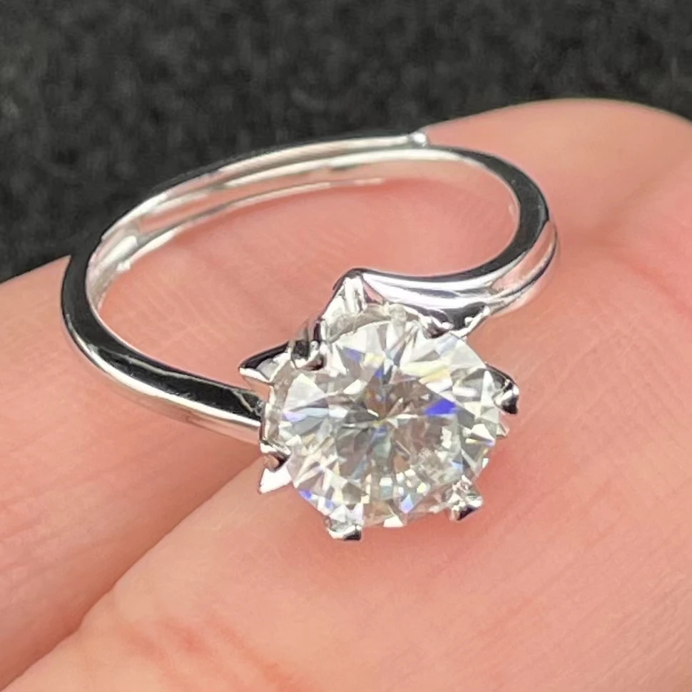 925银莫桑石银制品 【玉氏珠宝】925莫桑钻戒指多样性发CAN2630026