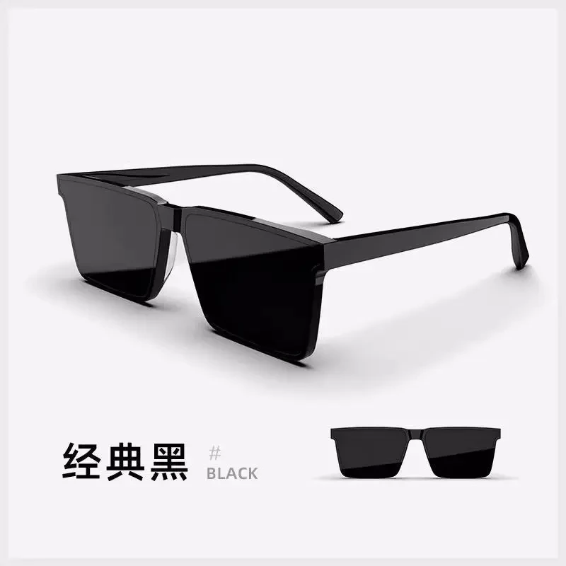 网红墨镜潮高级感ins韩版方框大脸眼镜开车男士专用痞帅太阳眼镜