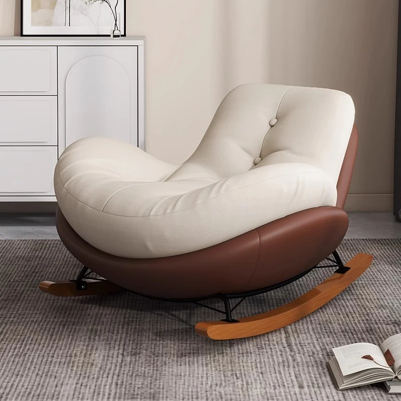 美物俪家蛋壳摇摇椅躺椅阳台家用单人休闲椅客厅轻奢逍遥椅沙发椅