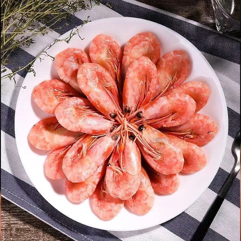 即食冰虾鲜头腹籽混合北极甜虾90-120规格
