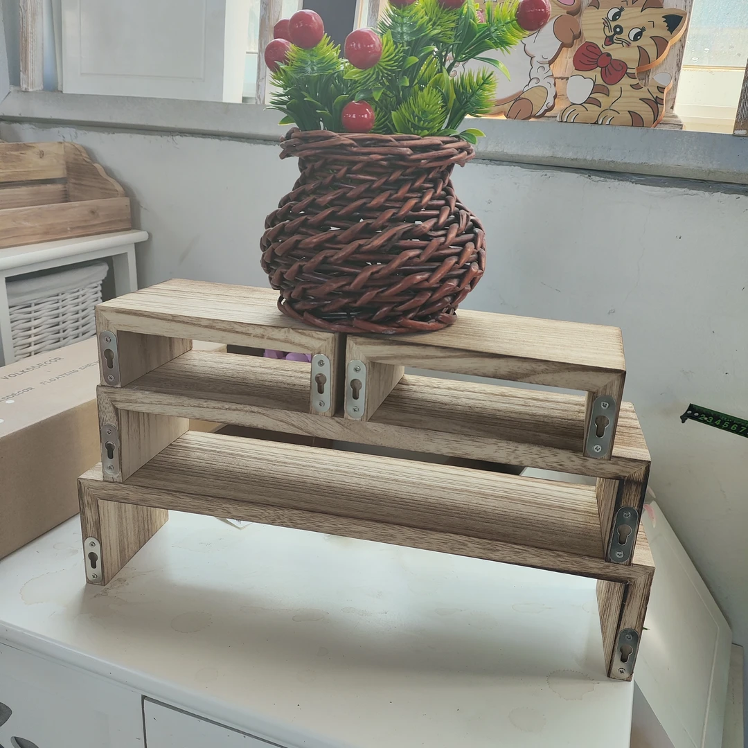 实木轻烧4件套家居门店店铺家居展示上墙置物架