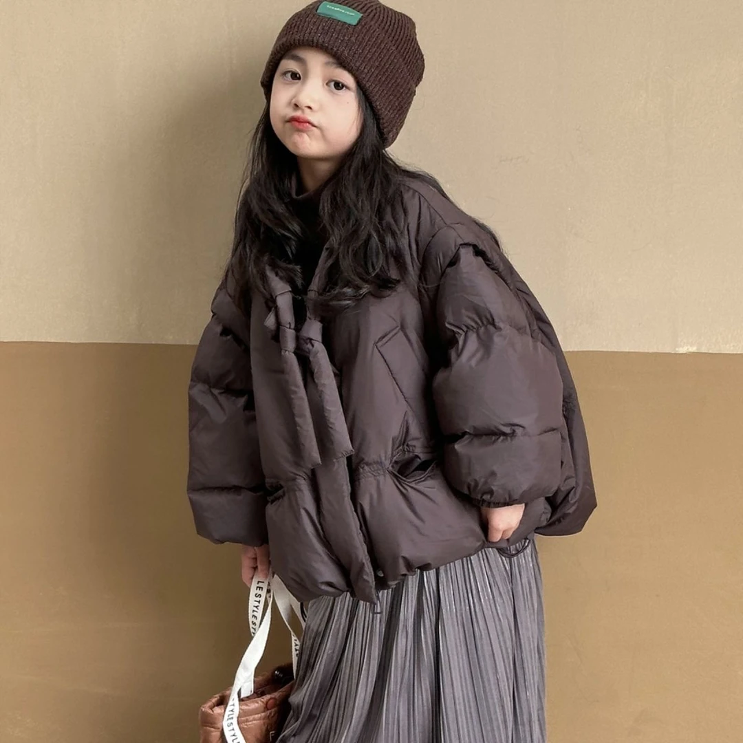 巴拉拉吧女童羽绒服冬季儿童可拆卸外套2023新款加厚面包服短款中