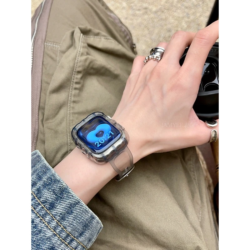 IAMYEE饼干脆脆冰硅胶表带适用于AppleWatch45678代S9S10苹果手表