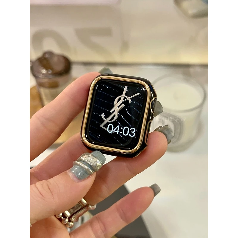 IAMYEE撞色设计PC硬壳适用于AppleWatch4567代S8S9S10iwach手表壳