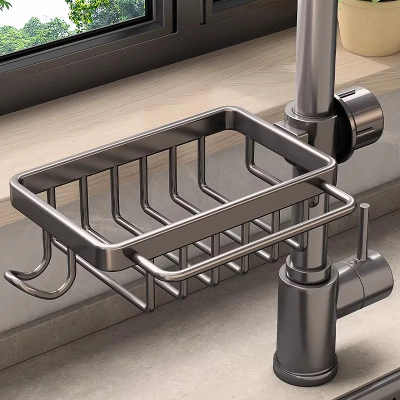 家用厨房水龙头置物架水槽洗碗洗菜池抹布钢丝球海绵收纳沥水篮
