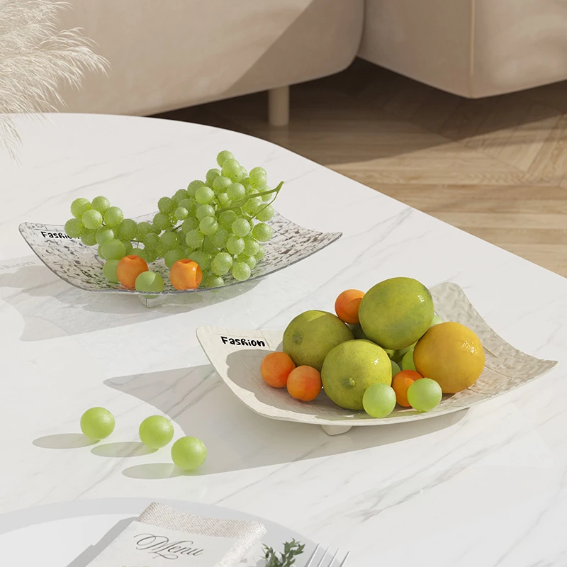 水果盘客厅家用茶几果盘水晶乔迁新居精致零食盘轻奢高档2023新款